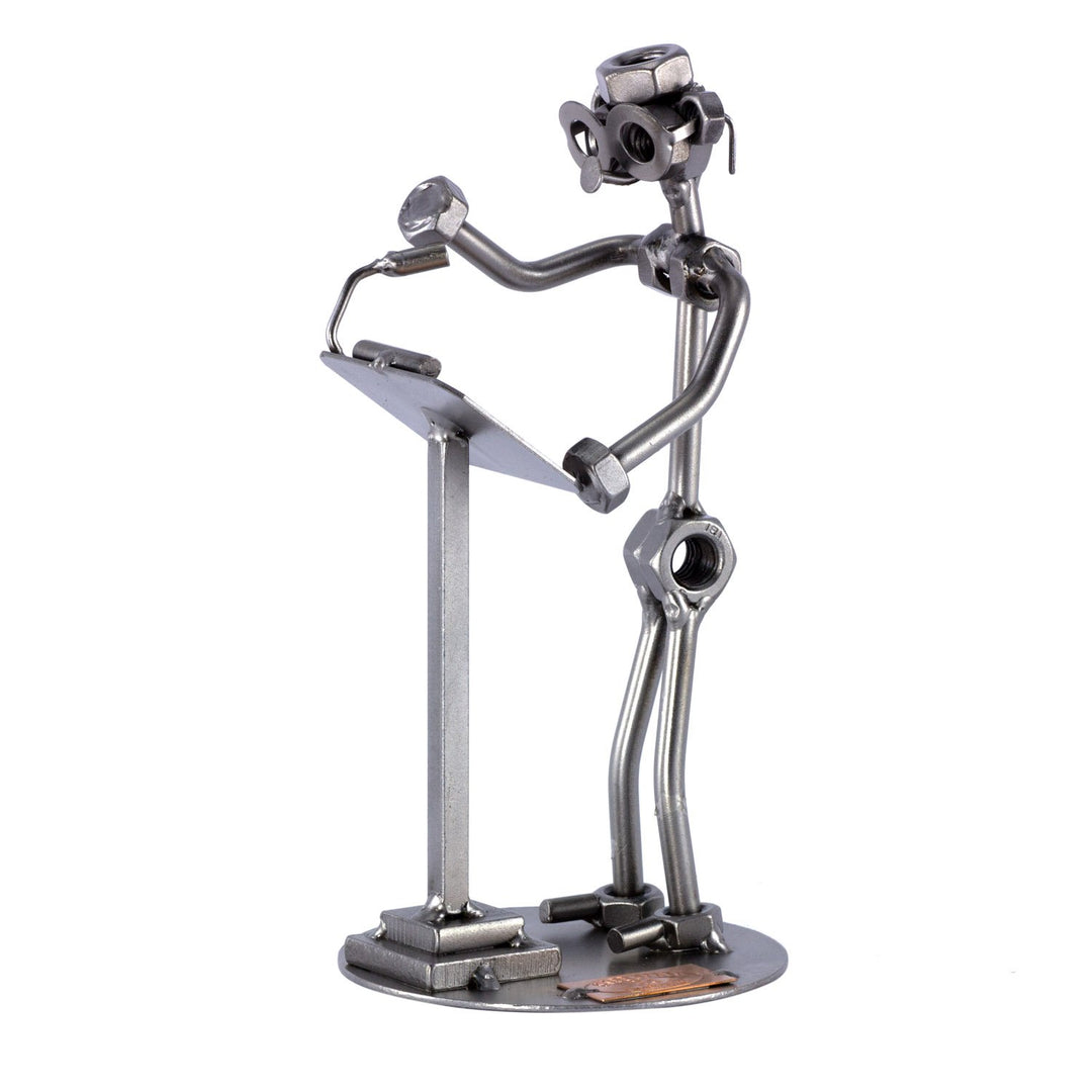 Steelman24 I Schraubenmännchen Redner Am Pult I Made in Germany I Handarbeit I Geschenkidee I Stahlf