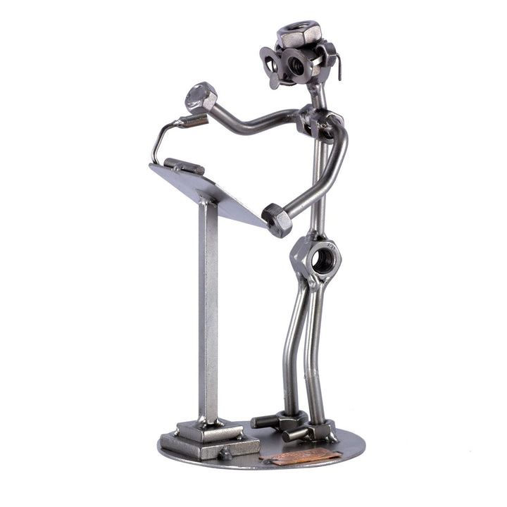 Steelman24 I Schraubenmännchen Redner Am Pult I Made in Germany I Handarbeit I Geschenkidee I Stahlf