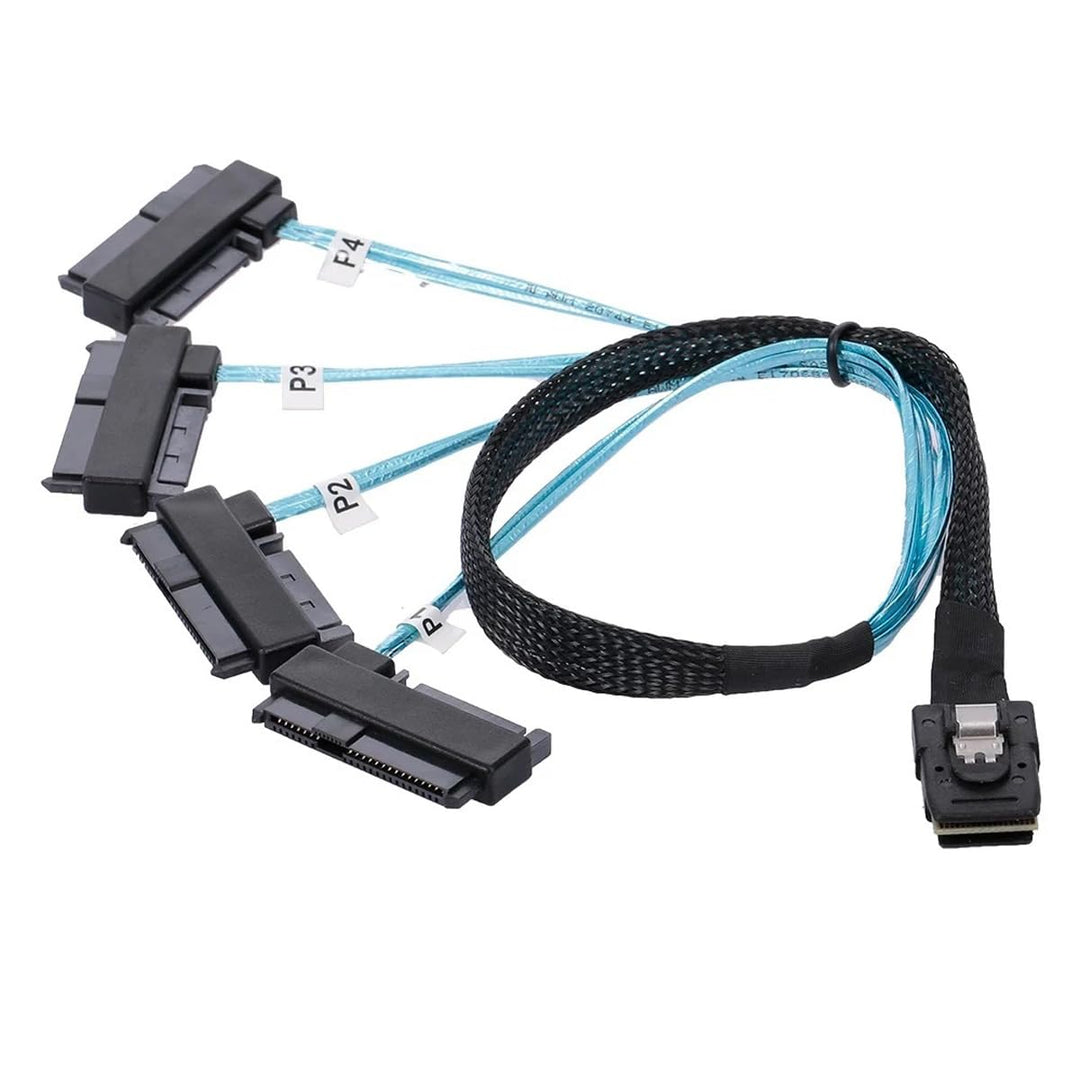 NFHK Internal 36 Pin Mini SAS SFF-8087 Host to 4 SFF-8482 Target SAS Hard Disk and IDE Power Cable 5
