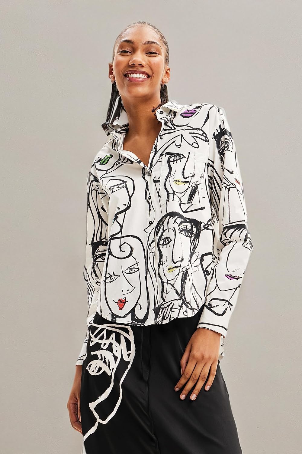Desigual Damen Cam_Verona Blouse XS Weiss, XS Weiss