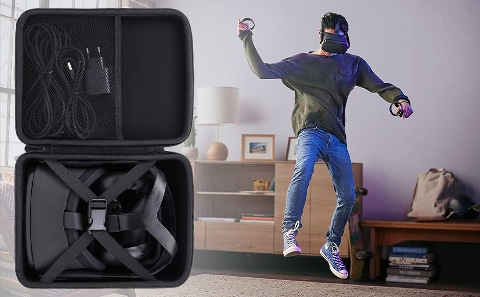 Aenllosi Hart Hülle Tasche für Meta 2/Oculus 2/PICO 4 VR Headset (Nur Tasche) (Schwarz), Schwarz