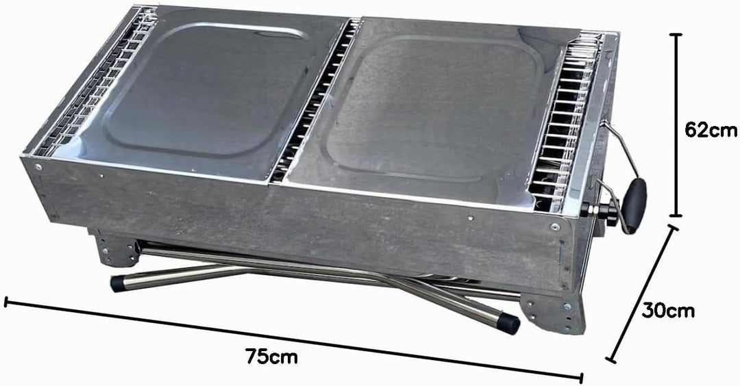 walexo Familien Grill Mangal mit klappbaren Füssen Schaschlik und BBQ Kohlegrill Säulengrill Standgr