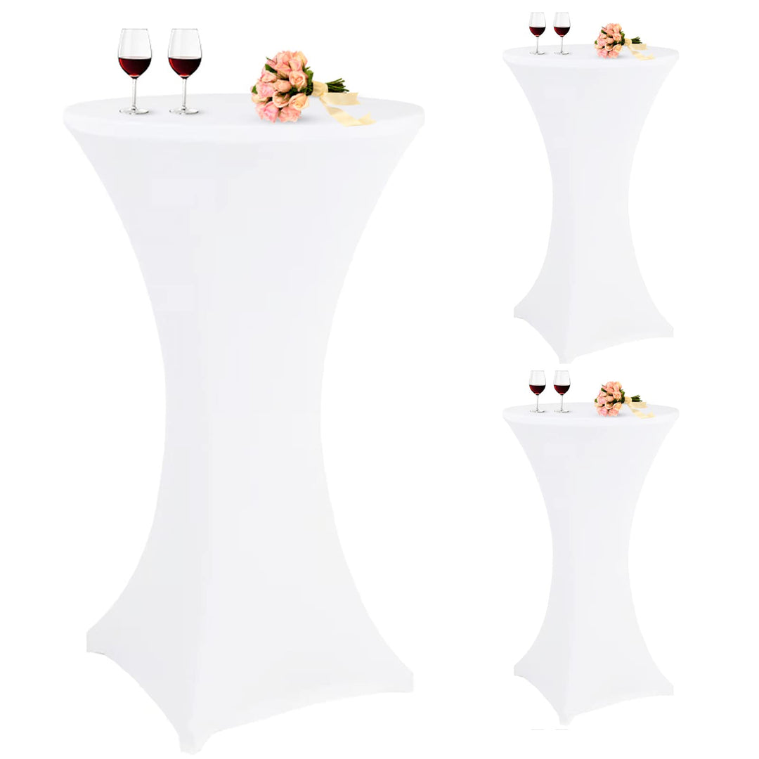 Pesonlook 3er-Set Stretch Stehtisch Husse für Bistrotisch Ø 60-65 cm Elegante,Verstärkung im Fussber