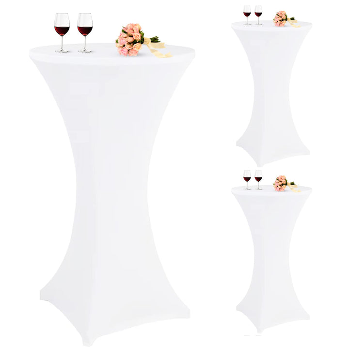 Pesonlook 3er-Set Stretch Stehtisch Husse für Bistrotisch Ø 60-65 cm Elegante,Verstärkung im Fussber