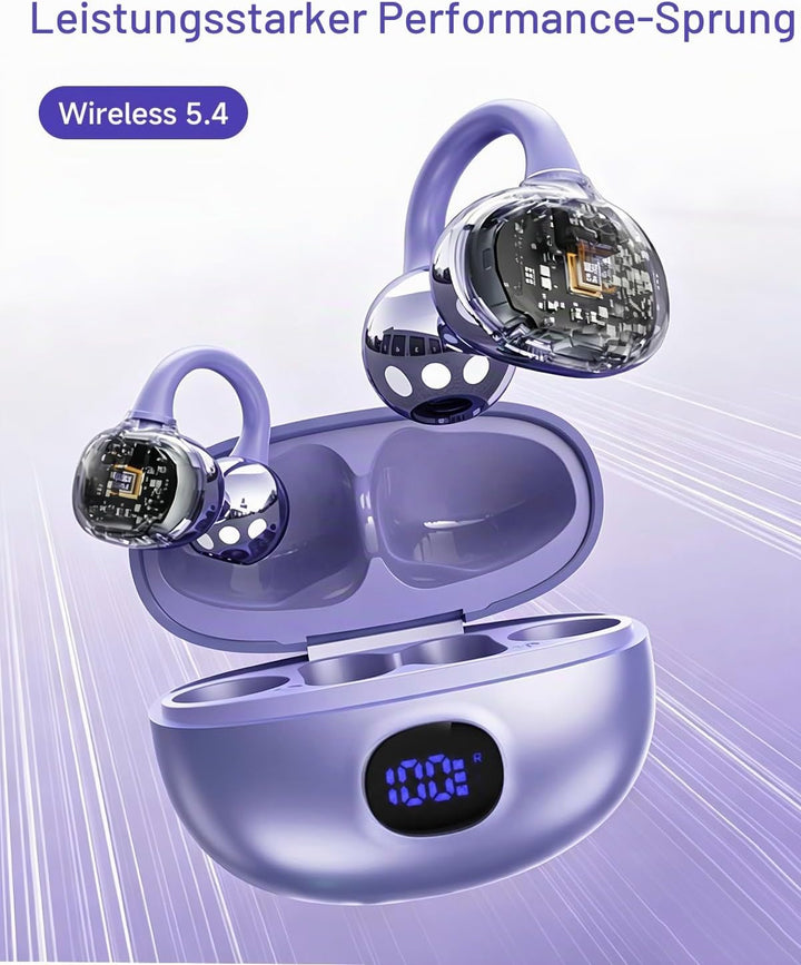 Kabellos Bluetooth Kopfhörer Open Ear 4.5g Leichte Clip On Kopfhörer mit Ohrclip Bluetooth 5.4 Ear C