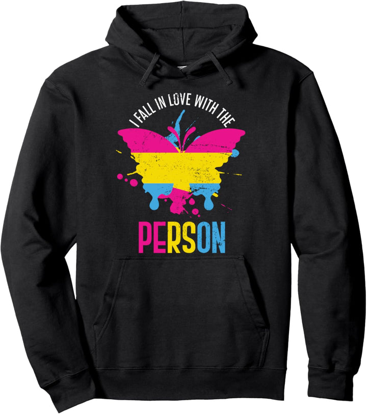 Ich verliebe mich in die Person Schmetterling Pansexuell Pullover Hoodie
