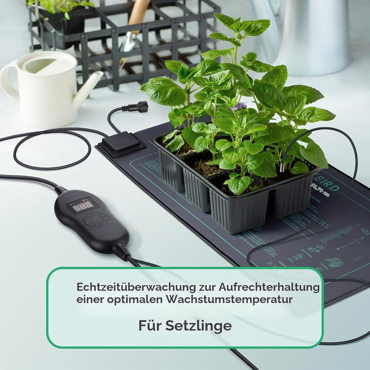 Luxbird Heizmatte mit Thermostat, 6 Heizmatten mit 1 Controller, Zimmergewächshaus Wärmematte 30 Wat