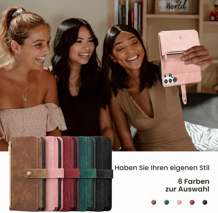 ZCDAYE Hülle für Samsung Galaxy S22 Ultra mit Band Handykette, Leder Samsung S22 Ultra Handyhülle Ha