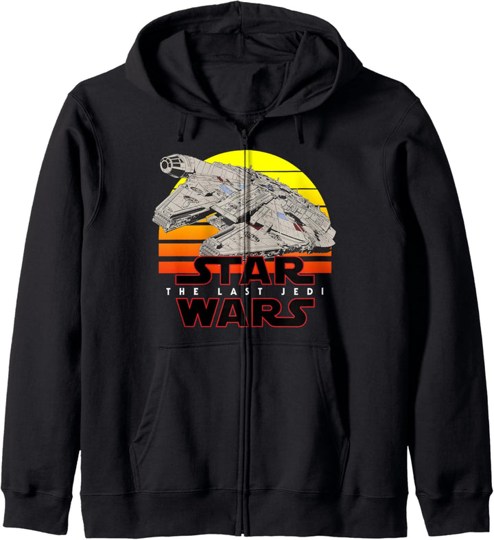 Star Wars Last Jedi Millennium Falcon Retro Logo Kapuzenjacke