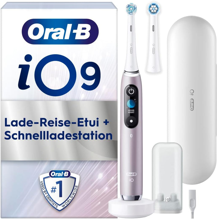 Oral-B iO Series 9 Elektrische Zahnbürste/Electric Toothbrush, 2 Aufsteckbürsten, 7 Putzmodi, Zahnpf