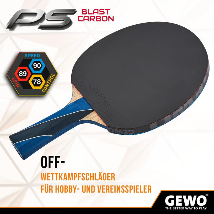 GEWO PS Blast Carbon Tischtennisschläger - ITTF genehmigter Profi-Tischtennisschläger, Carbon-Schläg