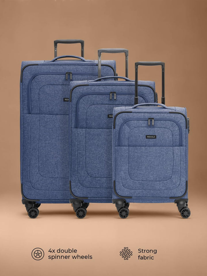 REDOLZ Koffer-Set 3-teilig für Damen & Herren | leichte & stabile Reise-Trolleys, hochwertiges Softc