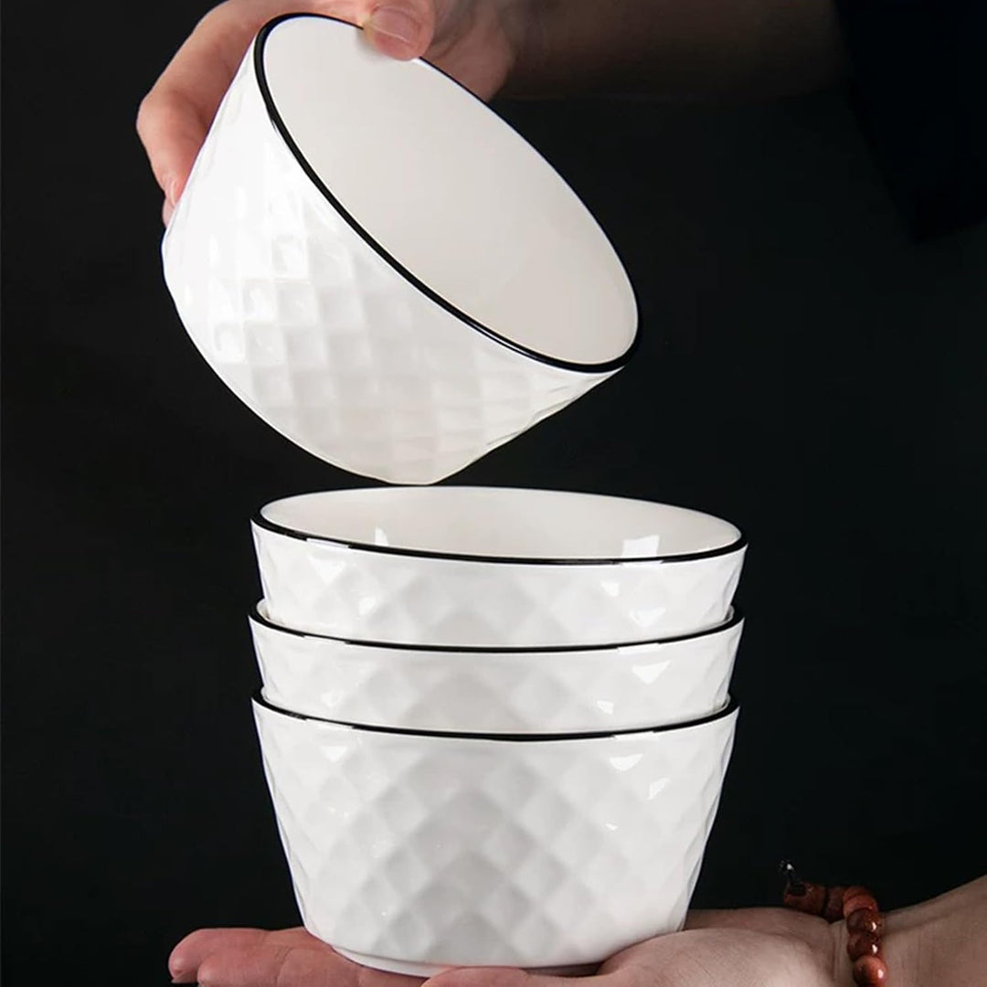 Müslischalen, 4 Stück Müsli Schale Keramik, 700ml Dessertschale, Salatschale für Haferflocken, Suppe