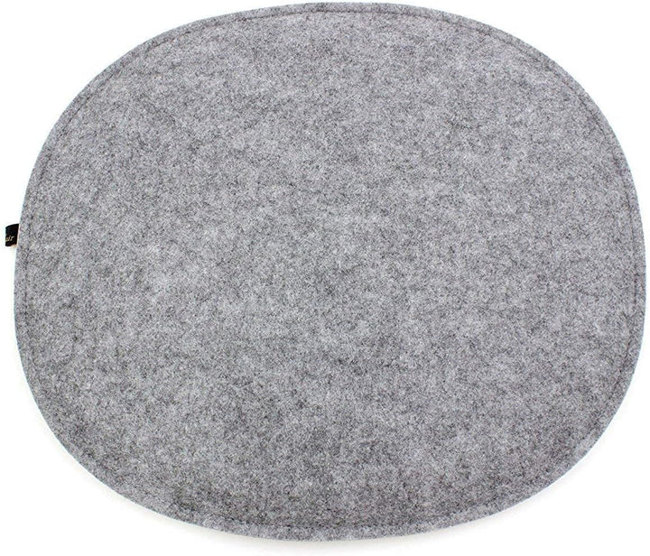 Luxflair Ovale Filz Sitzkissen 4er Set mit Füllung dunkelgrau/Graumeliert, ca. 35,5x31cm, waschbar b