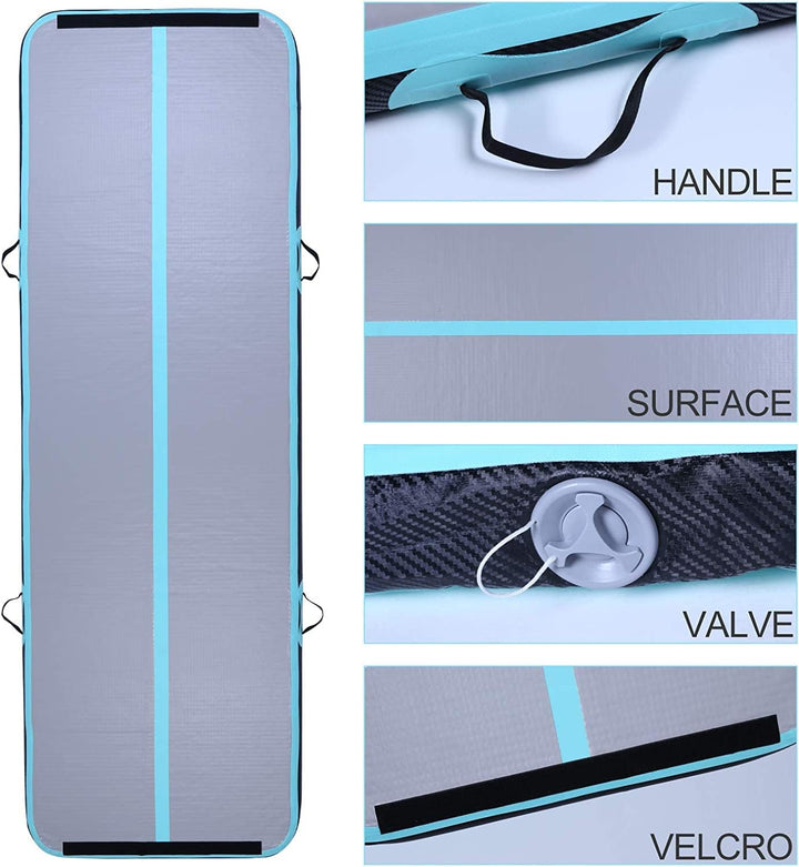 EVOLAND Turnmatte Aufblasbar, Tumbling Matte, Aufblasbare Matte Tumbling Track mit elektrischer Pump