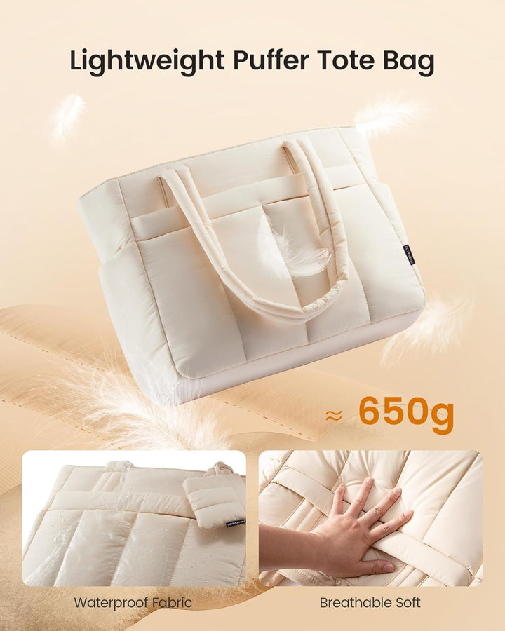 LOVEVOOK Handtasche Damen Shopper Tasche Gross, Leicht Arbeitstasche Puffer Tote Bag mit Reissversch