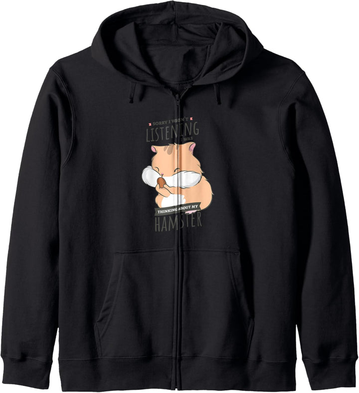 Thinking About My Hamster Netter Nager Kapuzenjacke