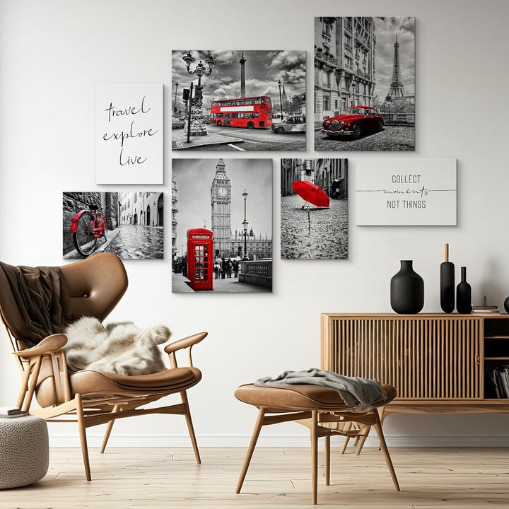 Muralo - Wandbilder Set - Leinwand Bilder Set Aufhängefertig - Bilder für Wohnzimmer Schlafzimmer -