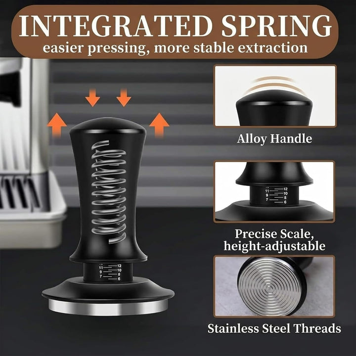 Kaffee Tamper 51mm, Espresso Tamper 51mm, Kaffeetamper und Verteilerwerkzeug mit feinen Nadeln, Sieb