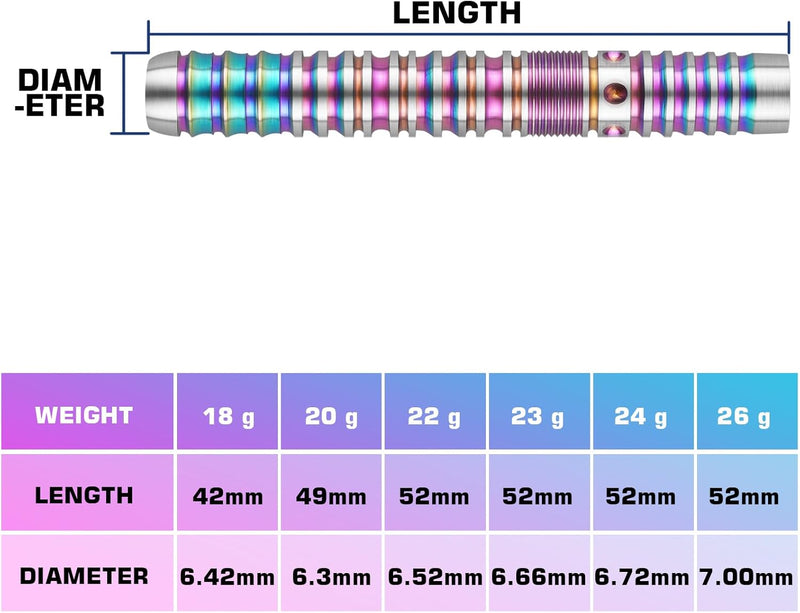 WIN.MAX Dartpfeile mit Metallspitze 90% Tungsten 3 Stück 90% Wolfram Stahl Darts 16-28 Gramm Dart pr