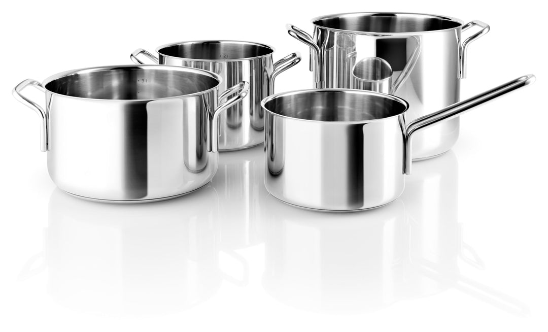 Eva Trio | Stainless Steel Topfset 4 St. 1,8 l 2,2 l 3,6 l 4,8 l |Komplettes Topfset, das jeden Beda