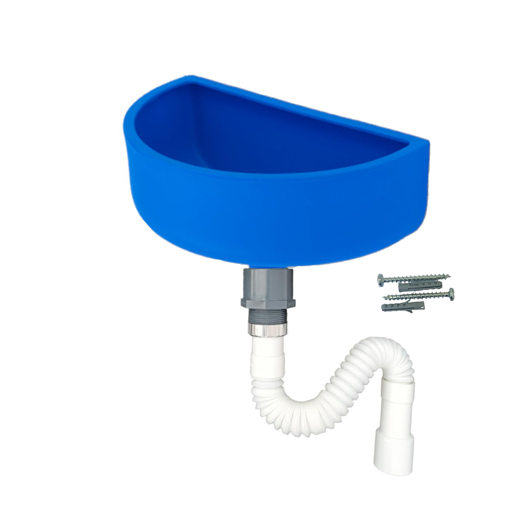 Varile Premium-Set Waschbecken Blau aus Kunststoff für Garten & Keller inkl. Abflusssieb-Haarsieb au