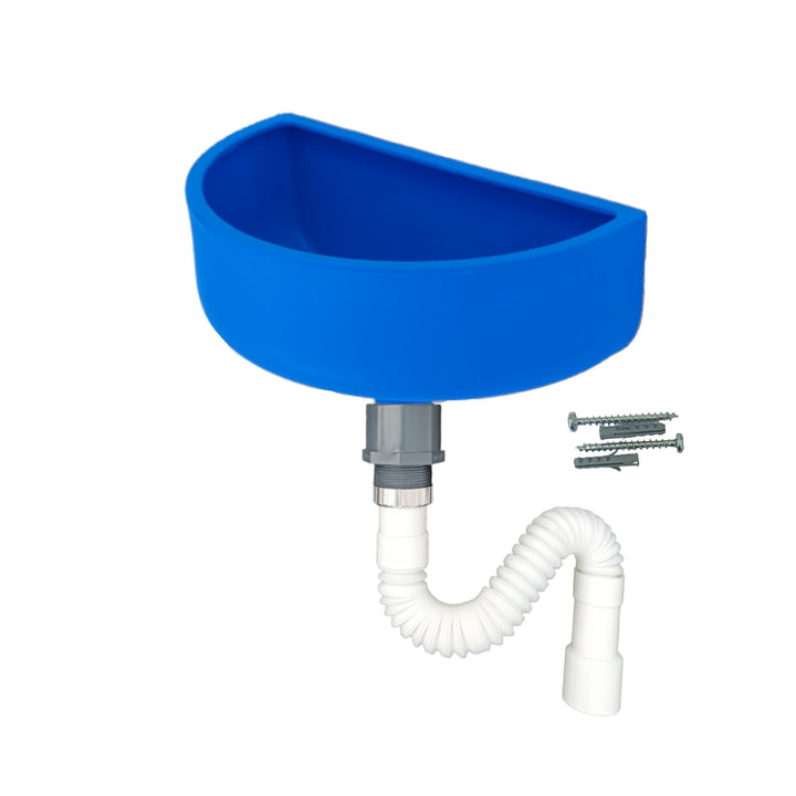 Varile Premium-Set Waschbecken Blau aus Kunststoff für Garten & Keller inkl. Abflusssieb-Haarsieb au