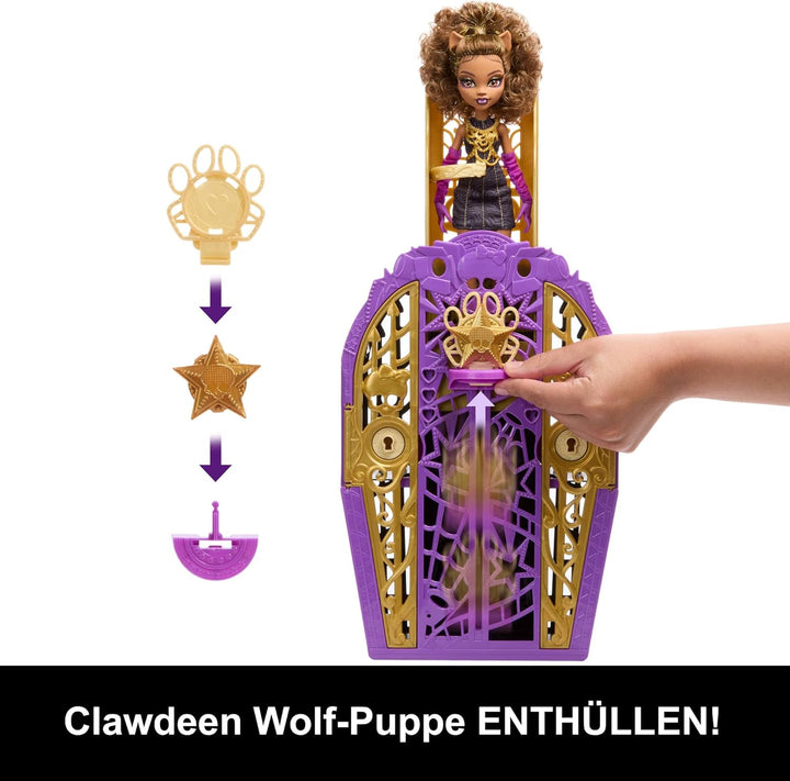 Monster High Skulltimate-Secrets-Set aus Puppe und Accessoires, Hauntlywood Mysteries Clawdeen Wolf