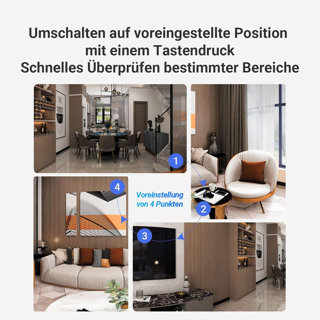 EZVIZ WLAN Überwachungskamera mit 2K+ Dual-Lens, 360° Innenkamera mit Personenerkennung und Auto-Tra