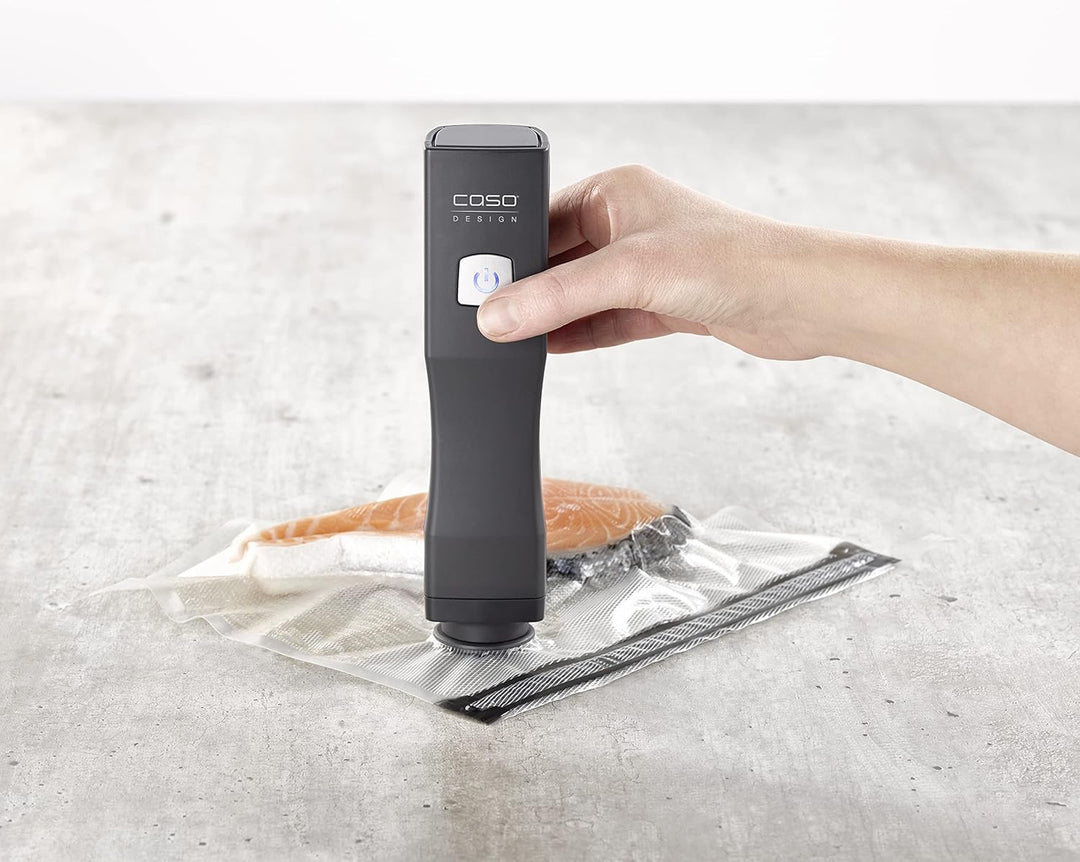 CASO Vacu OneTouch - Handvakuumierer inkl. Zubehör, 10 ZIP-Beutel, 2 ZIP-Locker, CASO Food Manager S