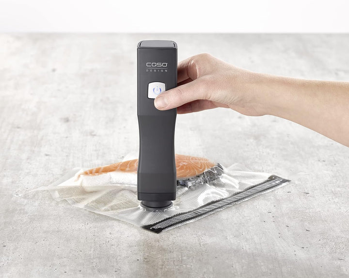 CASO Vacu OneTouch - Handvakuumierer inkl. Zubehör, 10 ZIP-Beutel, 2 ZIP-Locker, CASO Food Manager S