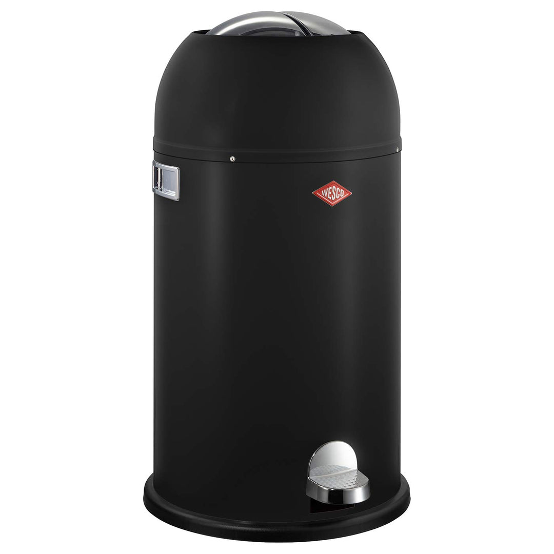 Wesco Kickmaster Abfallsammler aus hochwertigem Stahlblech in der Farbe Schwarz Matt mit einem Volum