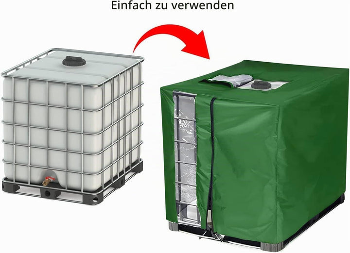 420D 1000L IBC Tank Abdeckung Upgrade,Abdeckplane IBC Container 1000l für Wassertank mit Reissversch