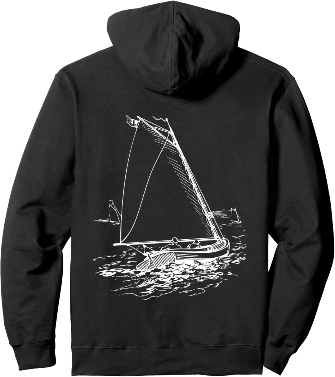 Segelboot in Wellen auf See, Kapitäne Skipper und Segler Pullover Hoodie