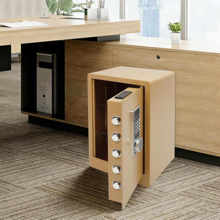 Tresor für Zuhause mit Passwort &amp; 2 Notschlüsseln, Feuerschutz 1700°F/1h, 82 mm dicke Tür mit 5 Bolz