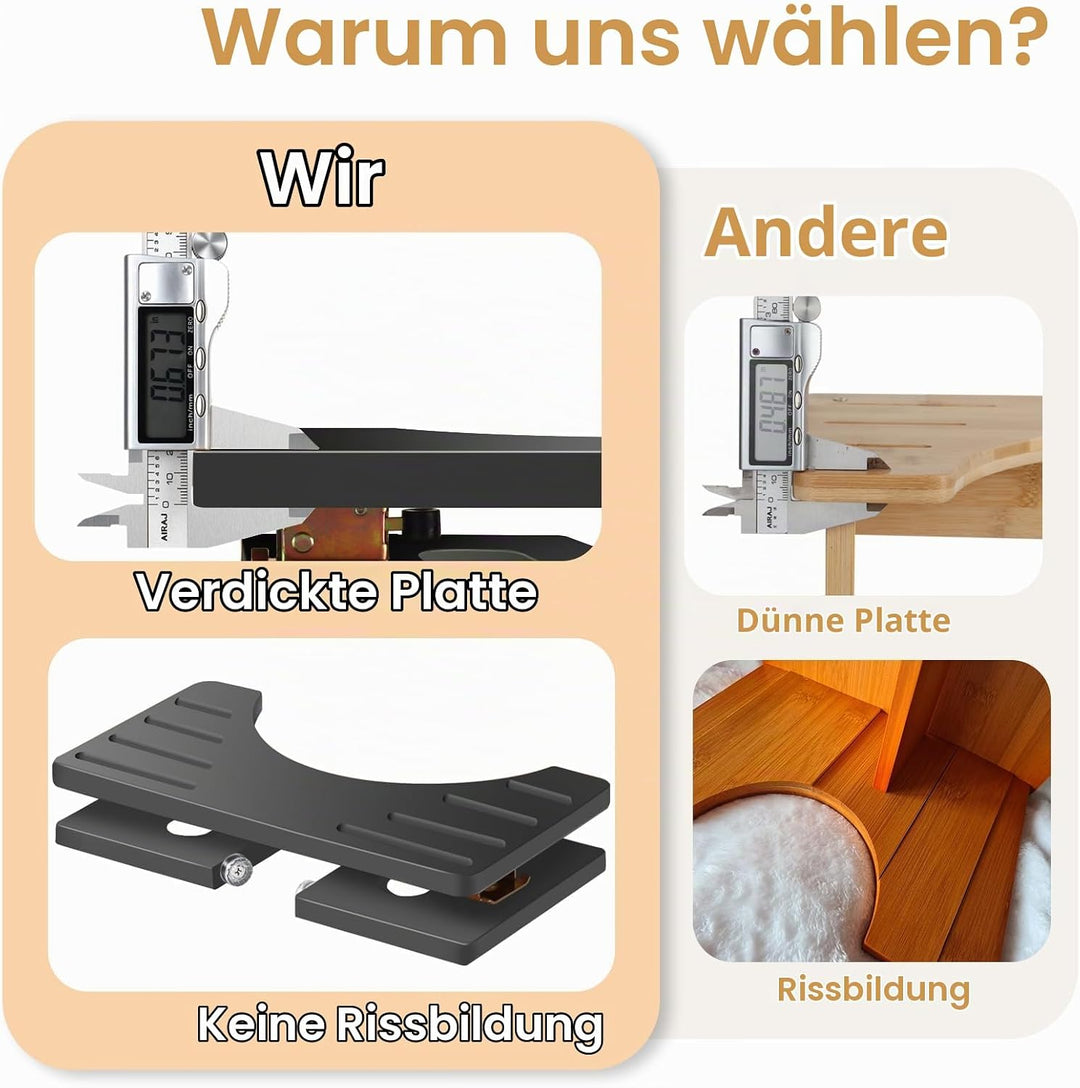 Toilettenhocker Holz, Klappbarer WC Hocker für Erwachsene, Toilettenhocker Erwachsene,Tritthocker Kl