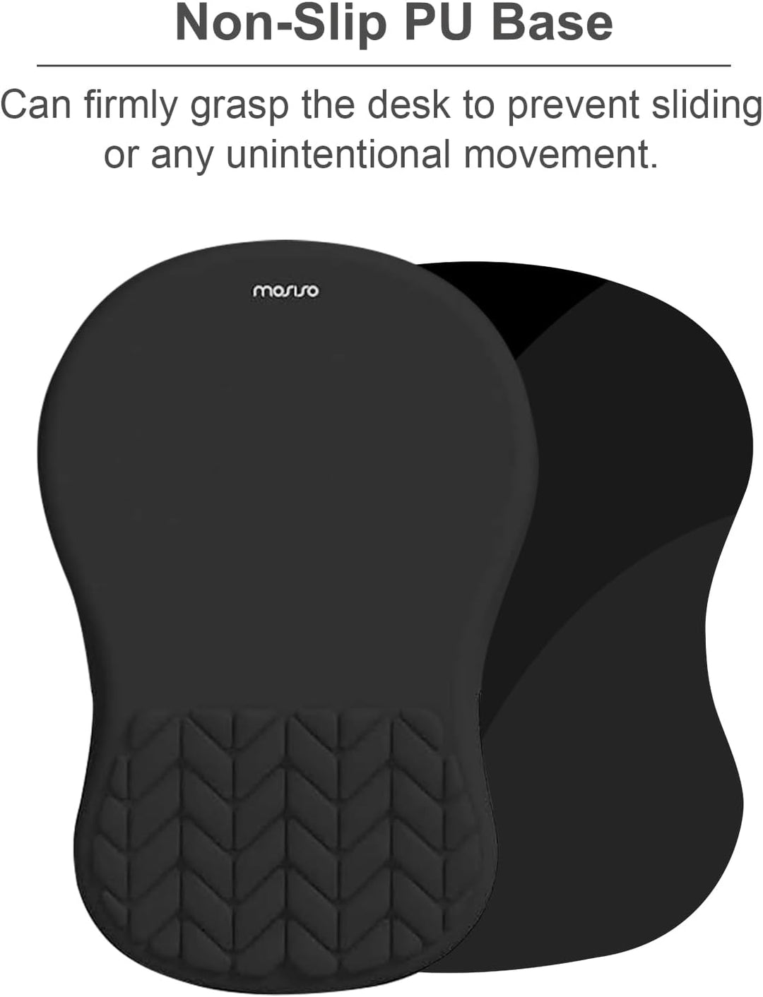 MOSISO Handgelenkstütze für Mauspad&amp;Tastatur Set, Gebogene Ergonomisches Mousepad&amp;Coaster Rutschfest