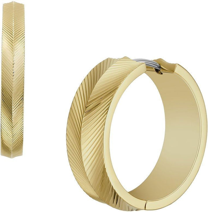 Fossil Damen-Ohrringe, Goldfarbene Edelstahl-Ohrringe, Goldfarbe