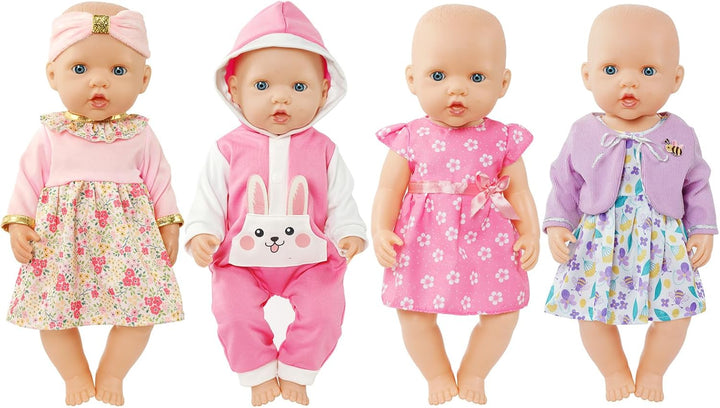 Puppenkleidungsset, 4 Stück Kleidung Bekleidung für Baby Puppen, Puppenkleidung 35-43 cm, neues Klei