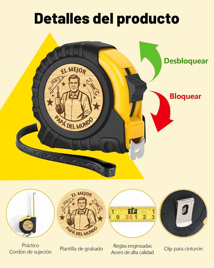 CheersLife 5M Massband Papa Geschenk, Geschenke für Papa, Bester Papas Geschenk, Dankeschön Geburtst