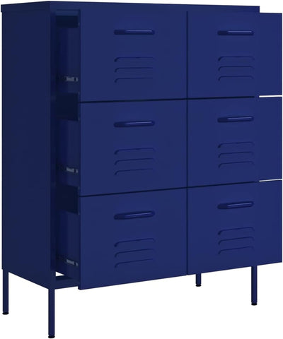 Gecheer Schubladenschrank, Kommode mit 6 Schubladen Sideboard Anrichte Mehrzweckschrank Metallschran