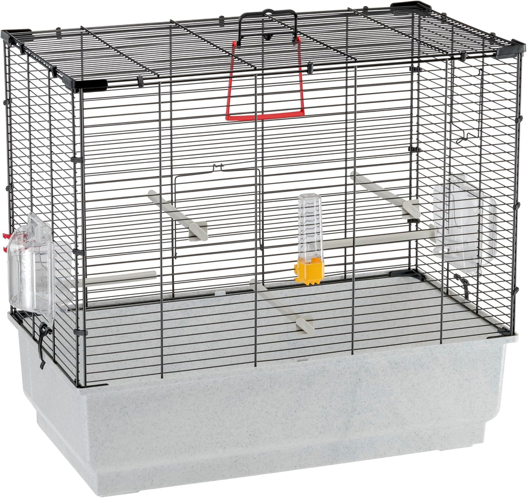 Ferplast Vogelkäfig Wellensittich Käfig Exotenkäfig, inkl. Vogelspielzeug, Vogel-Futternapf, Vogel-S