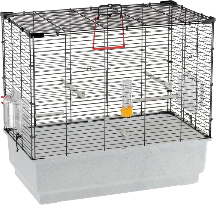 Ferplast Vogelkäfig Wellensittich Käfig Exotenkäfig, inkl. Vogelspielzeug, Vogel-Futternapf, Vogel-S