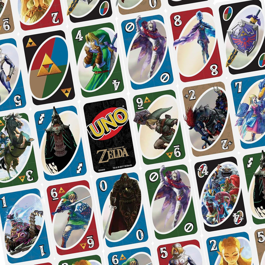Mattel Games UNO The Legend of Zelda, Kartenspiel für den Familienabend mit Grafiken aus The Legend