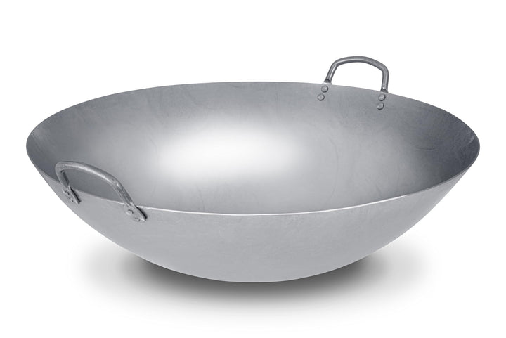 Craft Wok Extra Large 21-Zoll (53 cm) Schwere Kanton Stil Handgehämmerte Karbonstahl Wok (Runder Bod