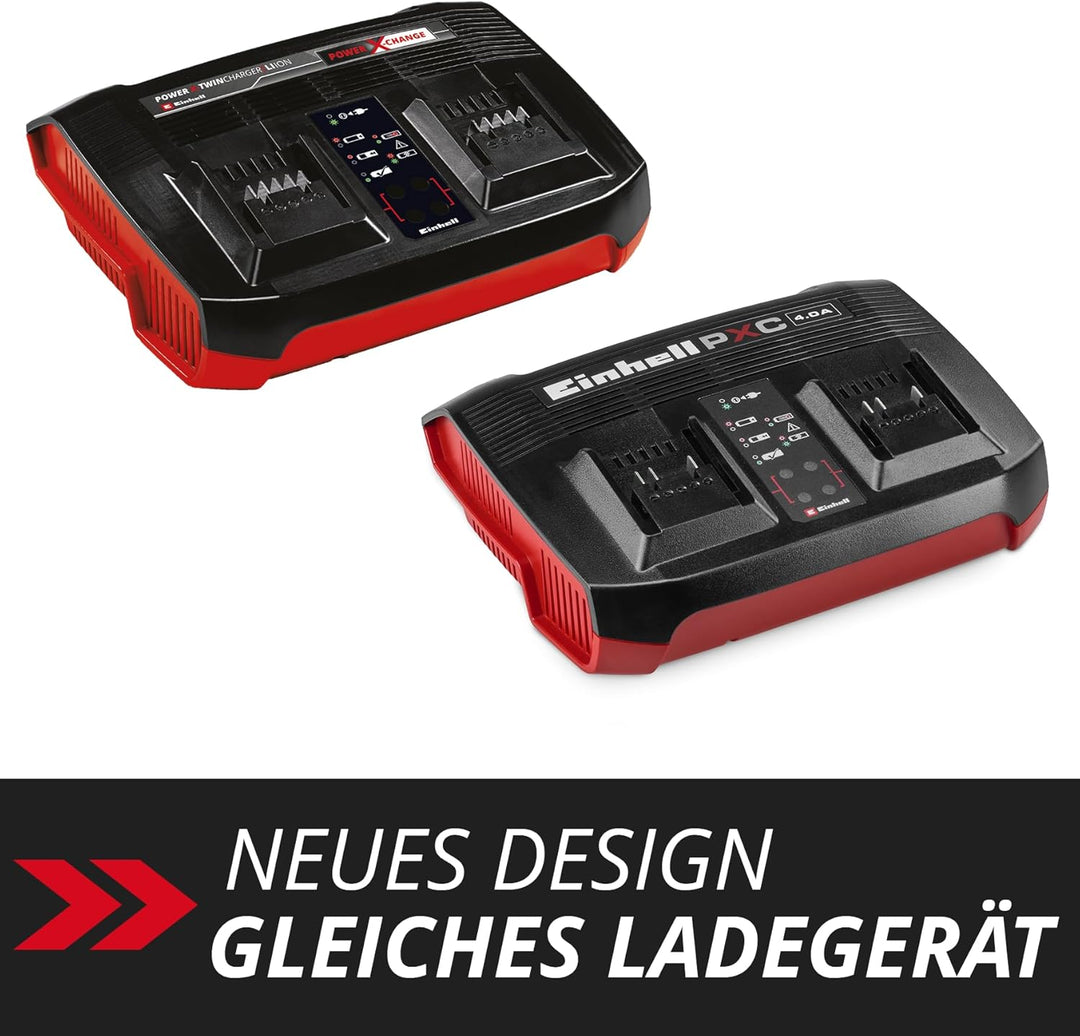 Original Einhell Ladegerät Power X-Twincharger 4A Power X-Change (18 V, gleichzeitiges Laden von 2x