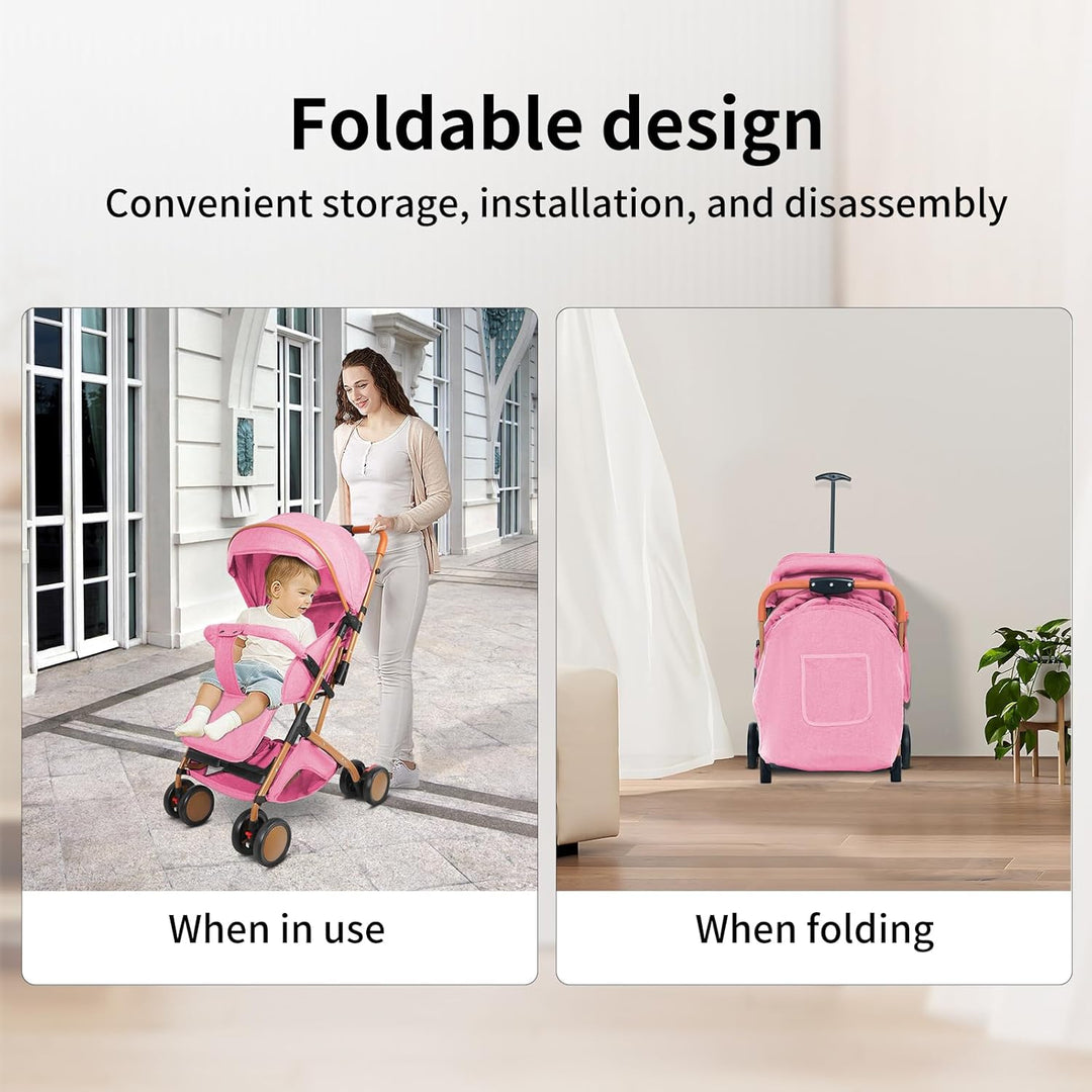 Kinderwagen Canne 0 – 4 Jahre, 0 – 22 kg, leicht und kompakt, mit verstellbarer Rückenlehne, 5-Punkt