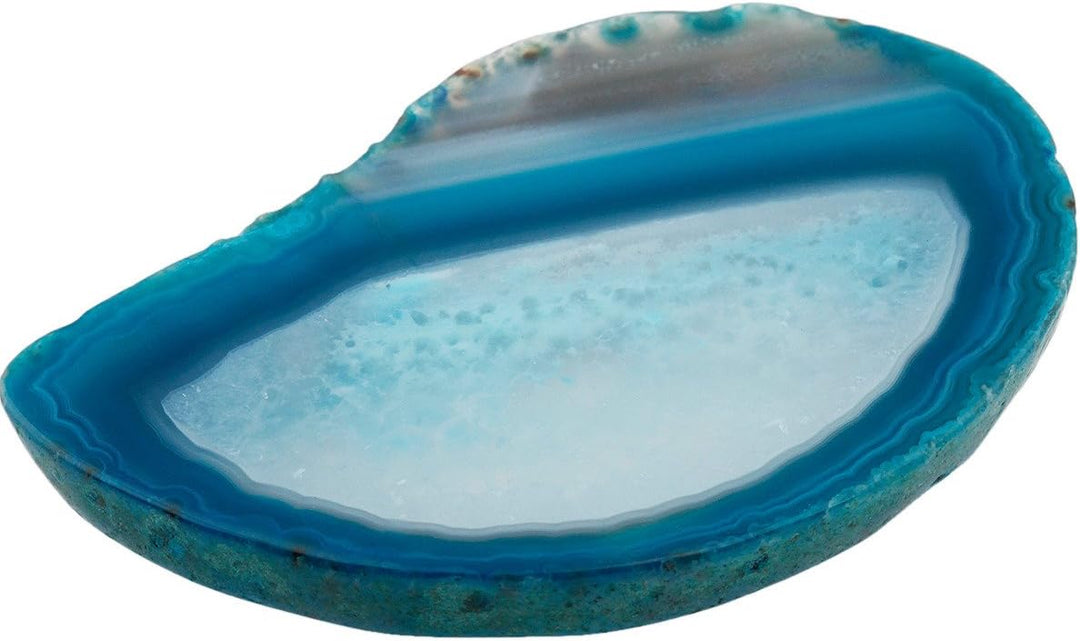 Nupuyai 10 Stück Blau Achatscheiben Edelstein Poliert Geode Achat Scheiben für Schmuckherstellung Ho