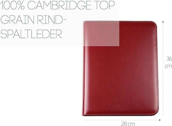 DELMON VARONE - Personalisierbare Tablet &amp; Smartphone Schreibmappe DIN A4 XXL Cambridge Top Grain Le