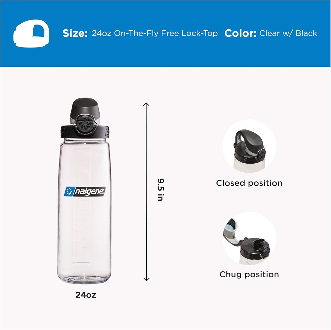 Nalgene OTF Sustain Trinkflaschen Transparent/Schwarz 0,65 L, Transparent/Schwarz